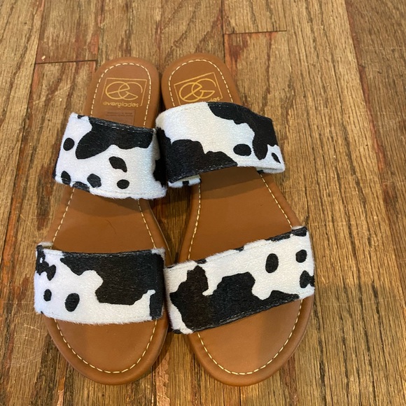 everglades Shoes - NEW! Everglades black & white cow print slides 9